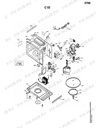 Взрыв-схема микроволновой печи Electrolux EMM1740 - Схема узла Functional parts